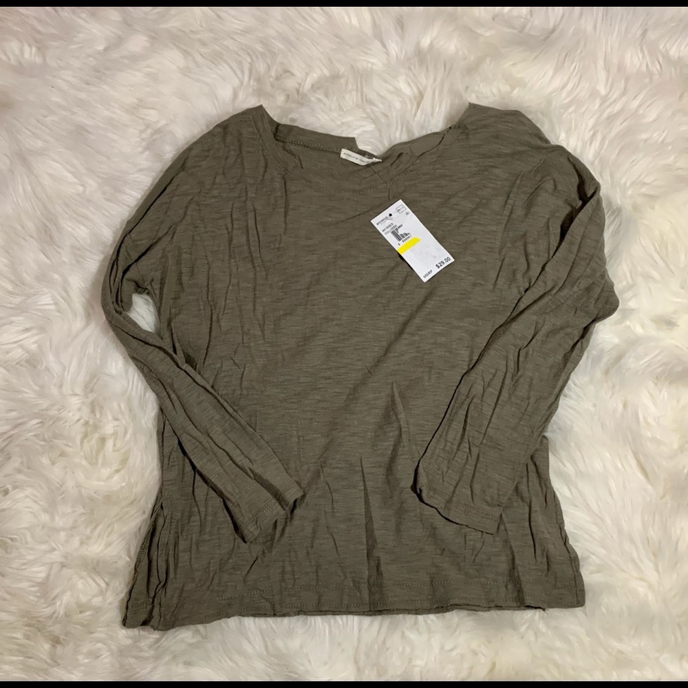 Olive green long sleeve top